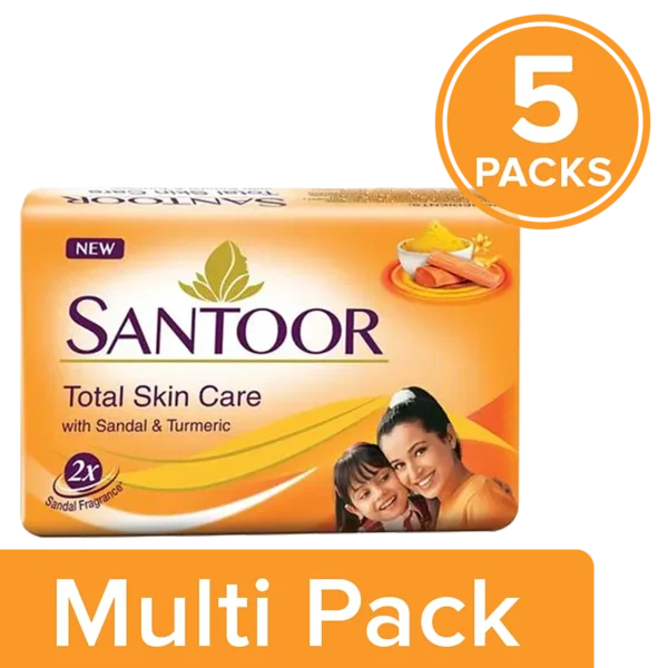 Santoor Soap Sandal & Turmeric 125g x 5