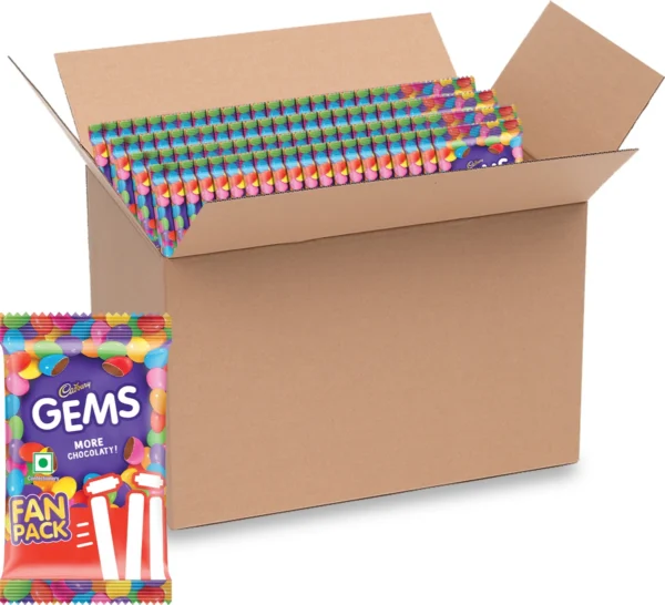 Cadbury Gems Chocolate Pouch Crackles box(Pack of 108pcs)=540Rs