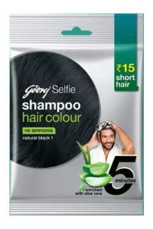 Godrej Selfie Shampoo Hair Colour - Natural Black (15Rs*10pcs)=150Rs
